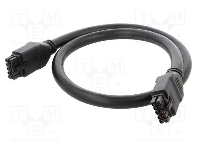 Cable; Mega-Fit; female; PIN: 10; Len: 1m; 10A; Insulation: PVC; 12AWG