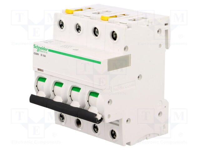 Circuit breaker; 400VAC; Inom: 10A; Poles: 4; DIN; Charact: B; 6kA