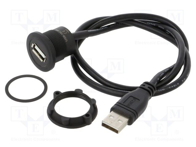 Adapter cable; USB A socket,USB A plug; USB 2.0; Len: 0.6m