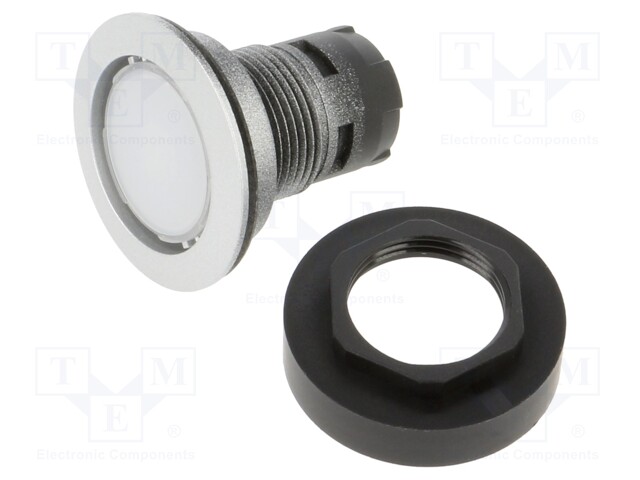 Switch: push-button; 22mm; silver; yes; IP65; flat; Pos: 2; Ø22.3mm