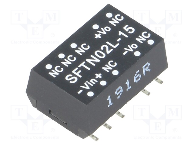 Converter: DC/DC; 2W; Uin: 4.5÷5.5V; 15VDC; Iout: 27÷133mA; SMD; 1.2g