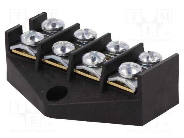 Terminal block; screw terminal; ways: 4; 10mm2; terminals: 8; 57A