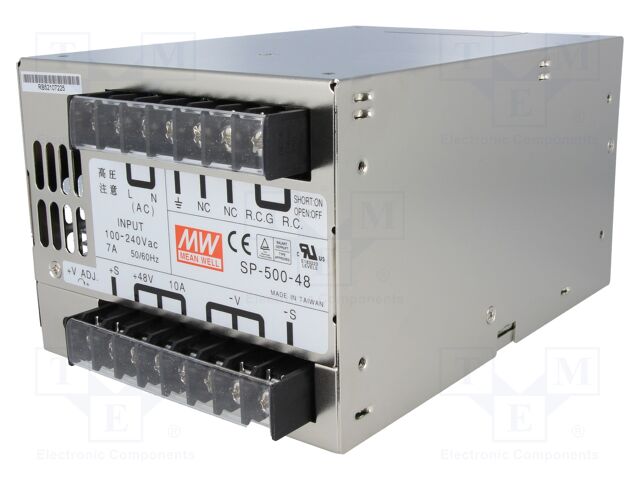 Power supply: switching; for building in,modular; 480W; 48VDC