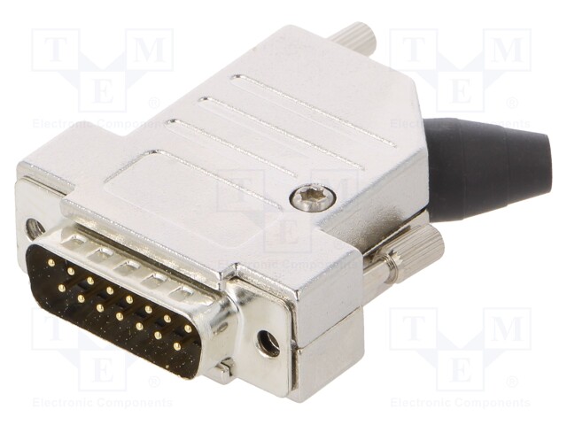 D-Sub; PIN: 15; plug; male; shielded,turned contacts; angled 45°