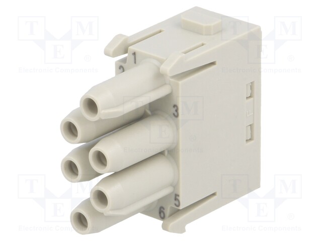 Connector: HAN; module; female; Han Modular E Protected; PIN: 6