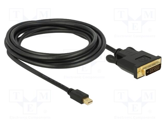 Cable; DVI-D (24+1) plug,mini HDMI plug; Len: 3m; black; 32AWG