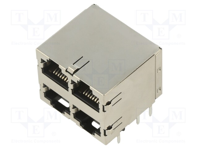 STK MJ ASSY,8POS,2X2,SHLD,CAT5