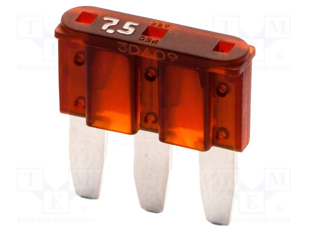 Fuse: fuse; 7.5A; 32VDC; automotive; 14.3mm; 14.3x3.8x15.3mm