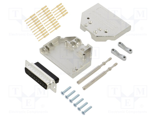 D-Sub; PIN: 25; plug; male; shielded; crimped; for cable