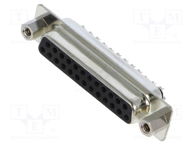 D-Sub; PIN: 25; plug; female; stamped and formed contacts; black