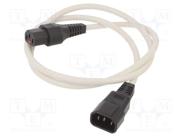 Cable; IEC C13 female,IEC C14 male; 1m; with IEC LOCK locking