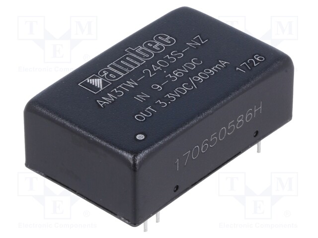 Converter: DC/DC; 3W; Uin: 9÷36V; 3.3VDC; Iout: 909mA; DIP24; 14g