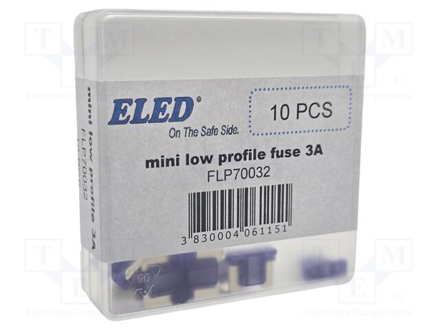 Fuse: fuse; 3A; 58VDC; automotive; 10.9mm; 10.9x3.8x8.73mm