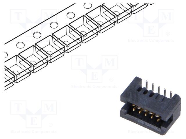 Connector: PCB to PCB; male; PIN: 10; 1.27mm; TFM; gold-plated; SMT