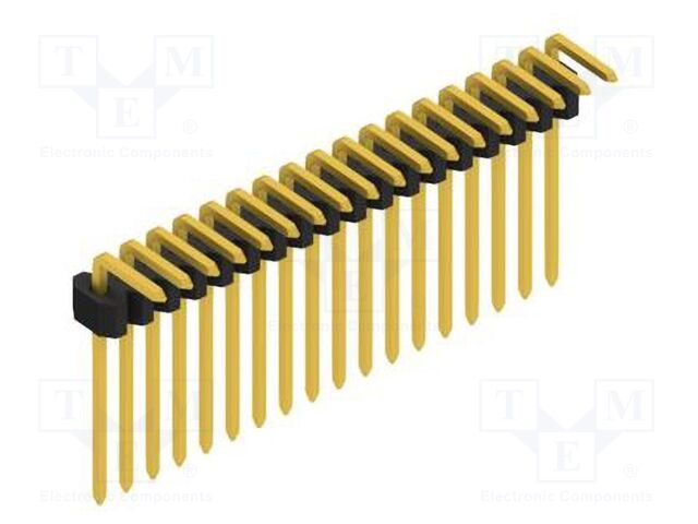 Connector: pin strips; pin header; male; PIN: 18; 1.27mm; THT; 1x18