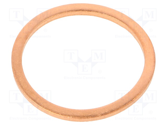 Gasket; copper; D: 2mm; Øint: 30mm; Øout: 36mm; DIN: 7603