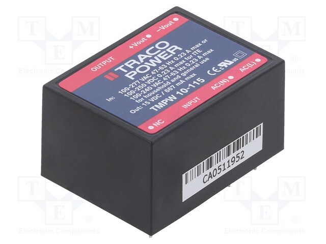 Converter: AC/DC; Mounting: THT; 4kV