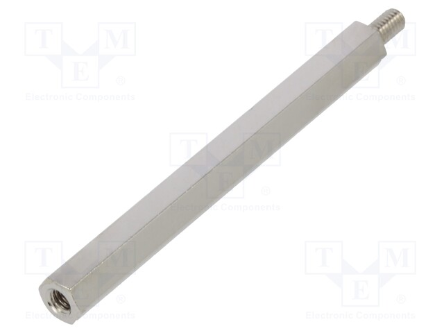Screwed spacer sleeve; Int.thread: M4; 70mm; Ext.thread: M4; brass