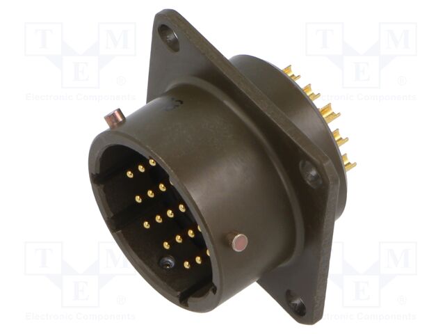 Connector: circular; socket; male; PT/451; 7.5A; 600V; PIN: 19; olive