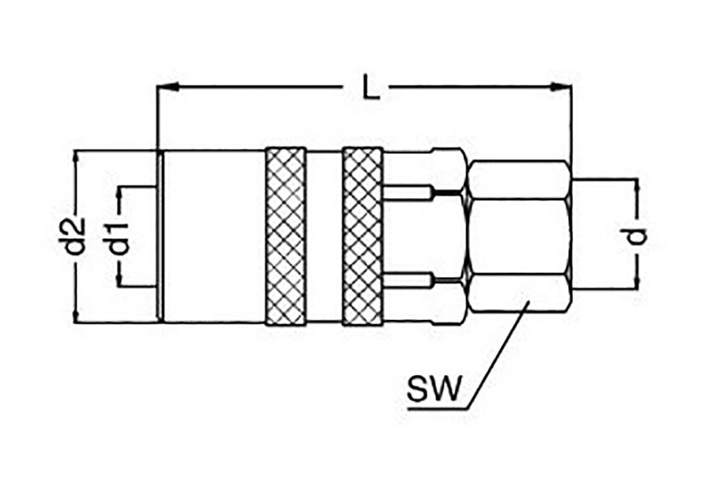 Quick connection coupling; straight; 15bar; Mat: brass; Seal: FPM