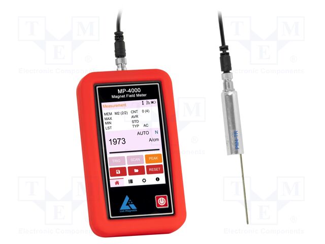 Meter: magnetic field; touch screen,LCD; 0÷40000A/cm; IP64; 25h