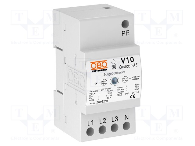 Surge arrestor; Mounting: DIN; IP20