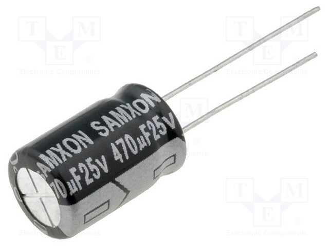 Capacitor: electrolytic; low impedance; THT; 470uF; 25VDC; ±20%