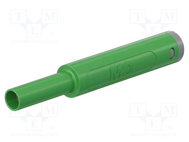 Connector: 4mm banana; socket; 19A; 1kV; green; nickel plated