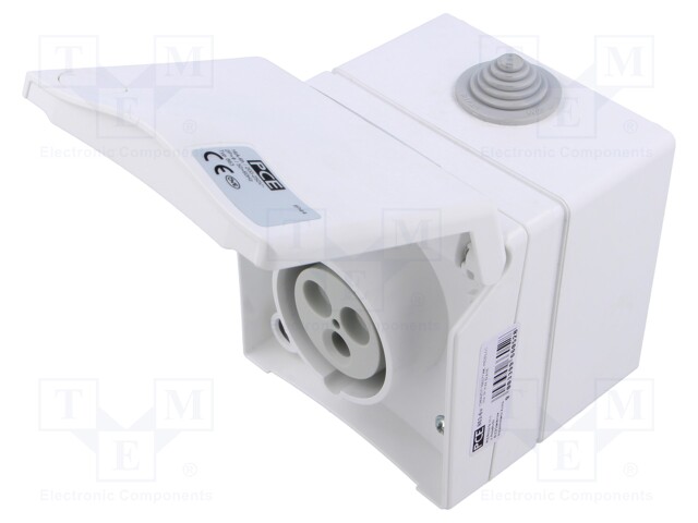 Connector: AC supply 3-phase; socket; female; 16A; 415VAC; IP44