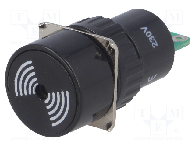 Signaller: sound; 75dB; Ø16mm; max.6mm; for soldering; IP40; 2300Hz