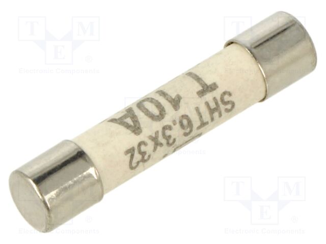 Fuse: fuse; time-lag; 10A; 500VAC; 400VDC; ceramic,cylindrical