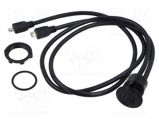 Adapter cable; for panel mounting,rear side nut; USB 2.0