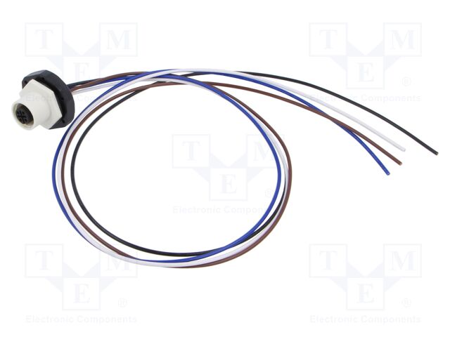 Connector: M12; socket; male; straight; with lead; PIN: 4; 0.34mm2