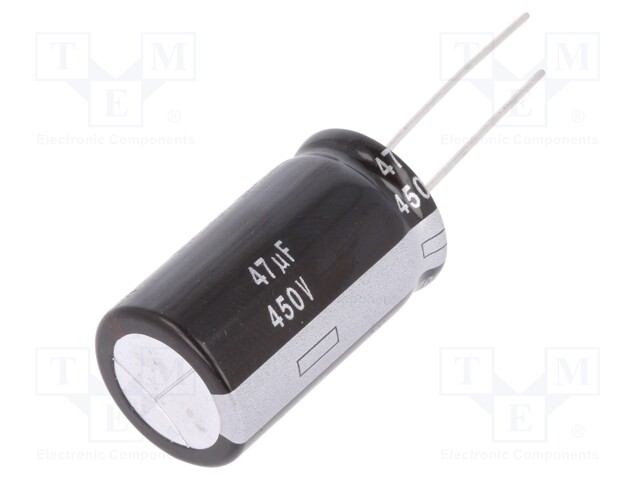 Capacitor: electrolytic; THT; 47uF; 350VDC; Ø18x31.5mm; ±20%; 5000h