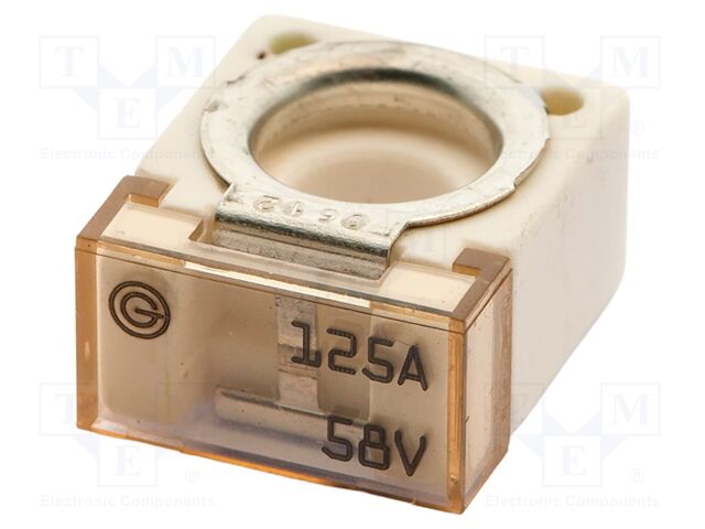 Fuse: fuse; 125A; 58VDC; ceramic,automotive; 20x23.5x11.8mm