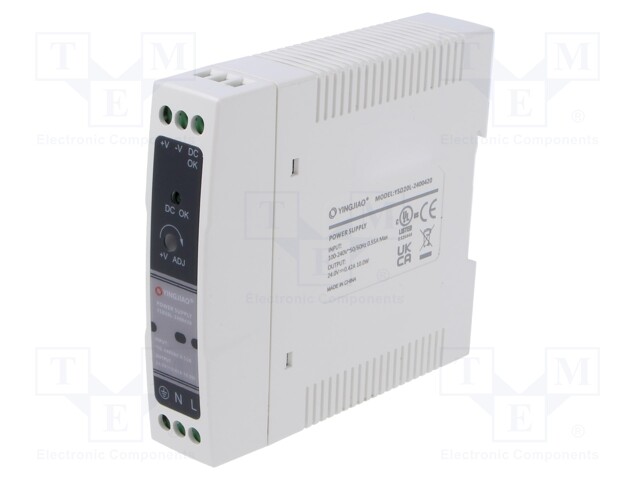 Power supply: switched-mode; for DIN rail; 10W; 24VDC; 670mA; 84%