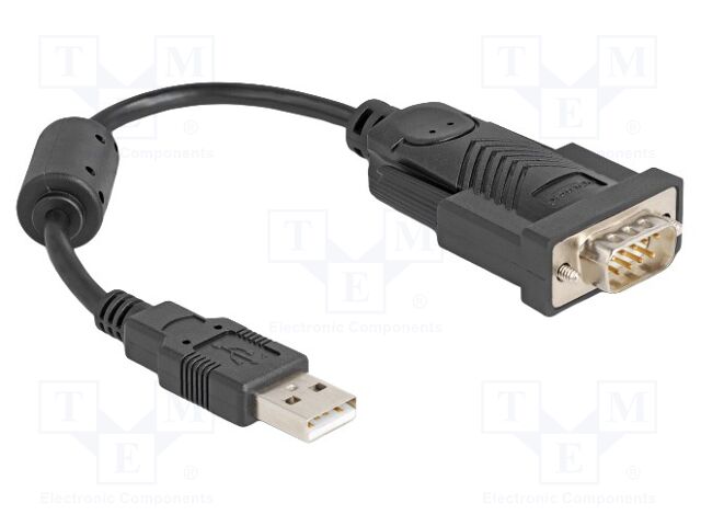 USB to RS232 converter; D-Sub 9pin plug,USB A plug; 0.25m