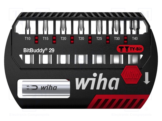 Screwdriver bits; Pcs: 8; Package: plastic case; 29mm; Bit: Torx®