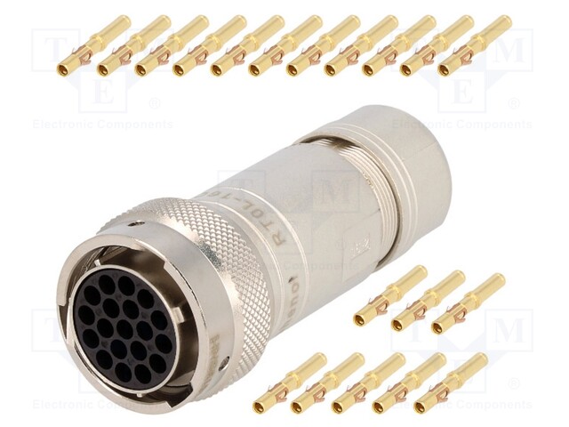Connector: circular; Series: RT360; plug; female; crimped; PIN: 19