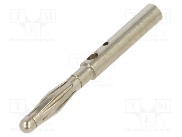 Plug; 2mm banana; 10A; 30VAC; 60VDC; nickel plated