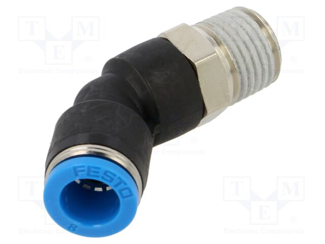 Push-in fitting; angled 45°; R 1/4"; outside; -0.95÷6bar