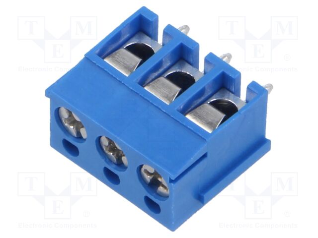 Connector: PCB terminal block; terminal; 15A; 300V; PIN: 3; angled