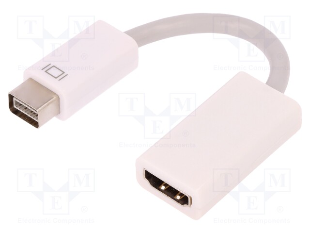 Adapter; DVI mini plug,HDMI socket; 150mm; Colour: white
