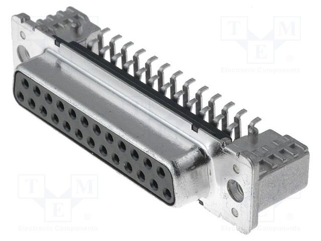 D-Sub; PIN: 25; socket; female; Locking: screws; horizontal; SMT