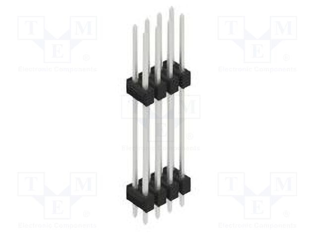 Connector: pin strips; pin header; male; PIN: 8; 2.54mm; THT; 2x4