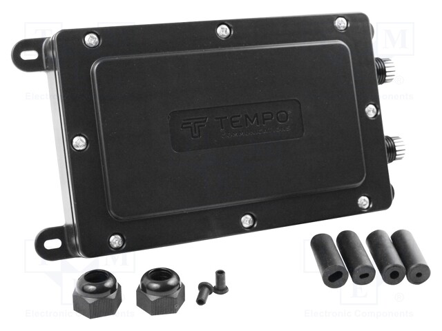 Case; Equipment: gasket,cable clamp,screws; IP68; black; 55501008