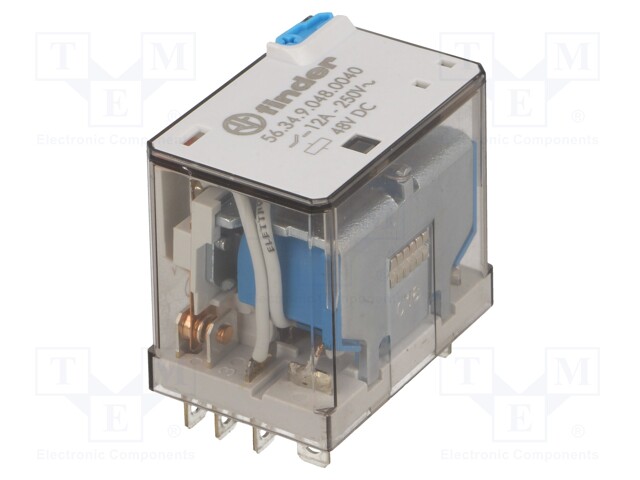 Relay: electromagnetic; 4PDT; Ucoil: 48VDC; 12A/250VAC; 12A/30VDC