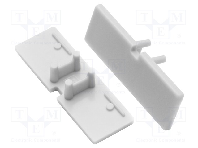 Cap for LED profiles; grey; ABS; Application: BACK10
