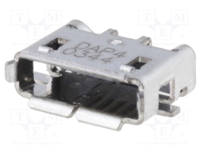 Socket; USB AB micro; on PCBs; SMT; PIN: 5; horizontal