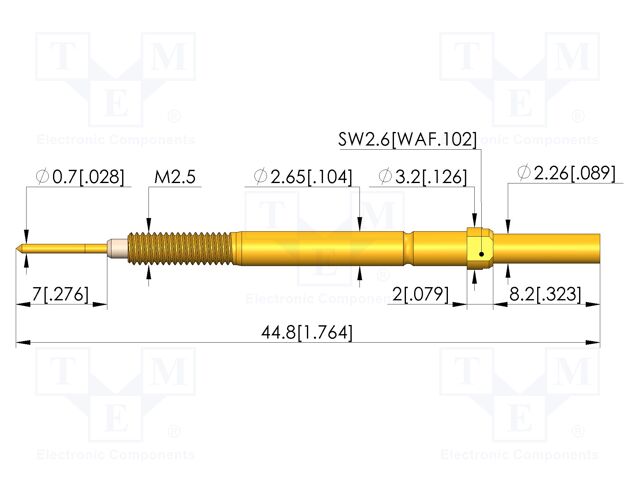 Test needle; screw-in